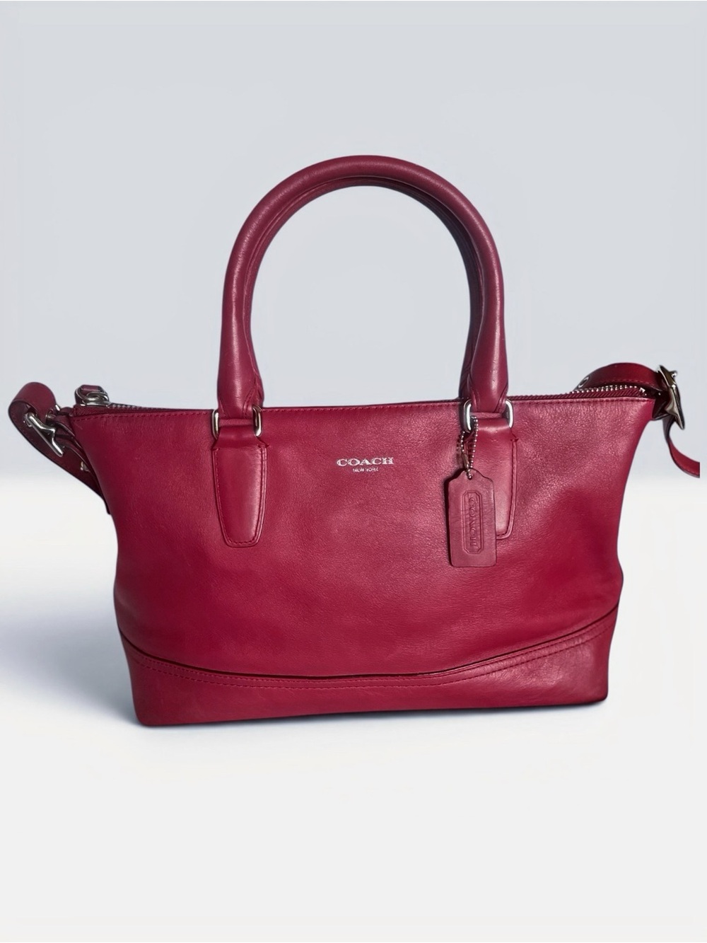 Coach Legacy Molly East West Cranberry Red Leather Satchel Handbag